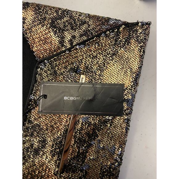 BCBG MAX AZRIA Gold Black Harlow Designer Purse Clutch Bag with Sequins NWT - Picture 4 of 15
